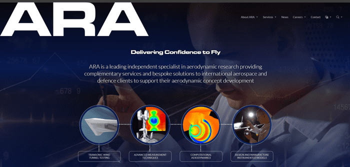 ARA website homepage