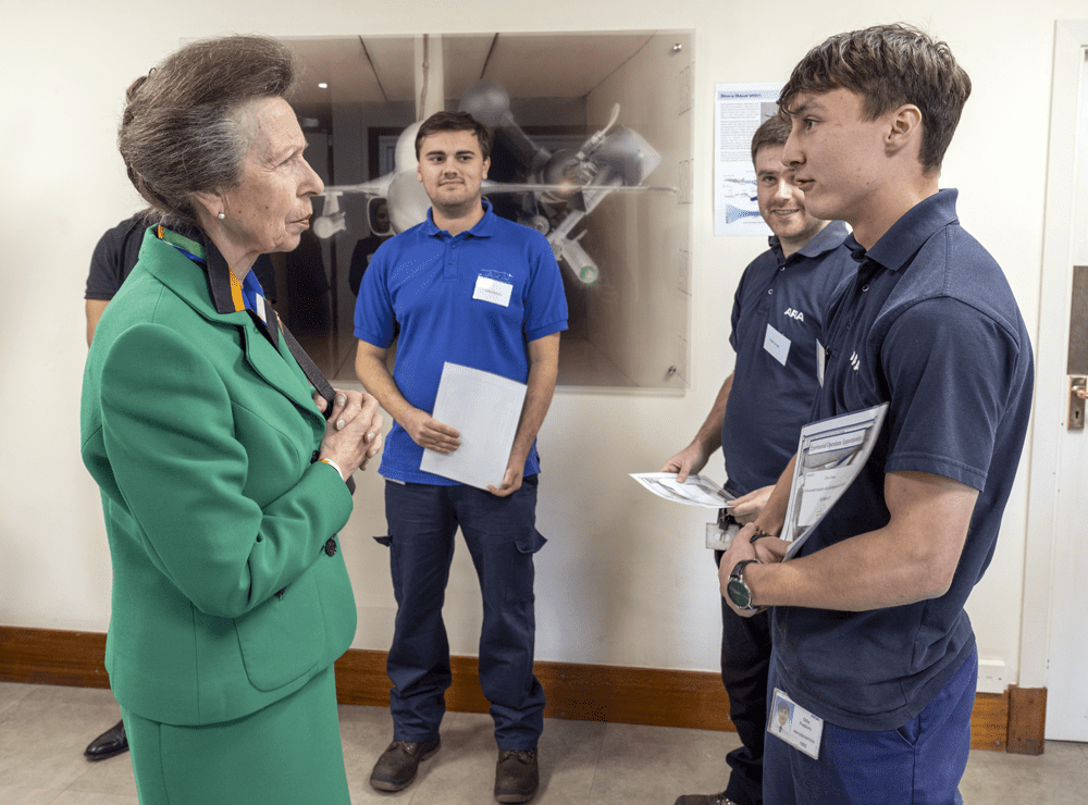 The Princess Royal, Princess Anne meeting ARA Apprentices. 